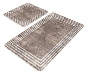 Hnědé sametové koupelnové předložky v sadě 2 ks 60x100 cm – Mila Home