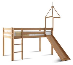 Dětská patrová postel z masivu ANDY 90 - buk natur