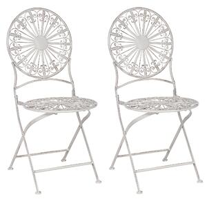Sada 2 kovových židlí krémově bílé SCAFA