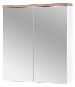 Comad Zrcadlová skříňka bez osvětlení Bali White 60 bílá/dub wotan