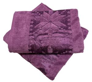 Žakárový froté ručník světlo fialový hvězdička 50x90cm TiaHome