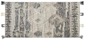 Vlněný kelimový koberec 80 x 150 cm šedý ARATASHEN