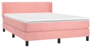 Box spring postel s matrací růžová 140x190 cm samet