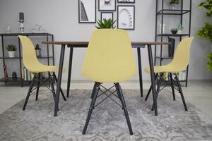 Set jídelních židlí OSAKA krémové (černé nohy) 4ks