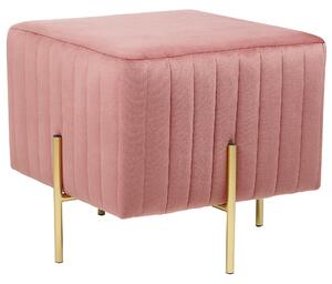 Sametový taburet růžový DAYTON