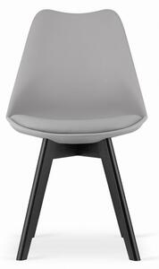 Set čtyř jídelních židlí MARK - šedé (černé nohy) 4ks