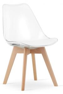 Jídelní židle MARK - průhledná (hnědé nohy)