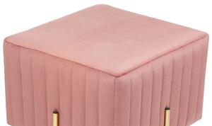 Sametový taburet růžový DAYTON
