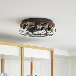 Lindby Corlys stropní ventilátor se světlem dřevo