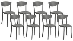 Sada 8 jídelních židlí tmavě šedé VIESTE