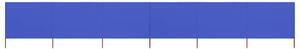 6dílná zástěna proti větru látková 800 x 120 cm azurově modrá