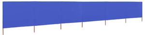 6dílná zástěna proti větru látková 800 x 120 cm azurově modrá