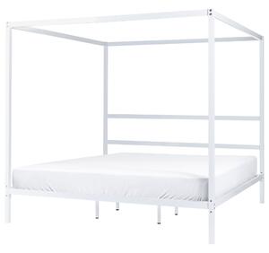 Kovová postel s baldachýnem 180 x 200 cm bílá LESTARDS