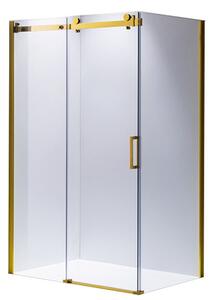 BPS-koupelny Obdélníkový sprchový kout KZ203B GL 110x80 zlatý/transparent - bez vaničky