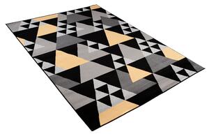 Chemex Kusový koberec Maya - trojúhelníky 2 - černý/žlutý Rozměr koberce: 80x150 cm