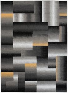 Chemex Kusový koberec Maya - obdélníky 1 - šedý/žlutý Rozměr koberce: 80x150 cm