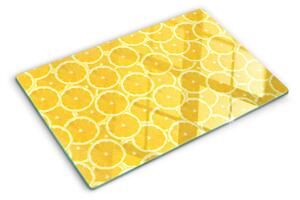 Skleněná krájecí deska Plátky citronu na žlutém pozadí ddk-nr-wm-00007172
