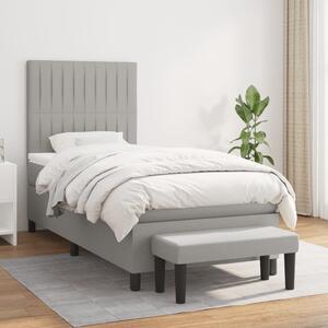 Box spring postel s matrací světle šedá 80 x 200 cm textil 3136709