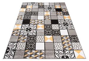 Chemex Kusový koberec Maya - geometrické tvary 5 - šedý/žlutý Rozměr koberce: 80x150 cm