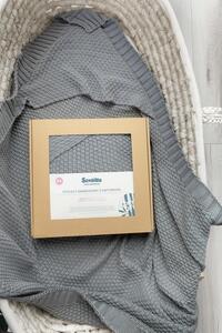 Sensillo Zavinovací bambusová deka s kapucí grafitová Rozměry: 85 x 90 cm