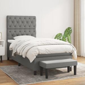 Box spring postel s matrací tmavě šedá 80 x 200 cm textil 3136790