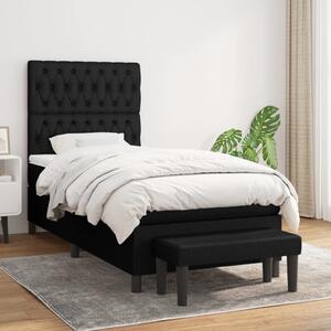 Box spring postel s matrací černá 90x190 cm textil 3136799