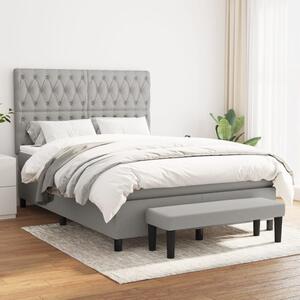 Box spring postel s matrací světle šedá 140 x 200 cm textil 3136837