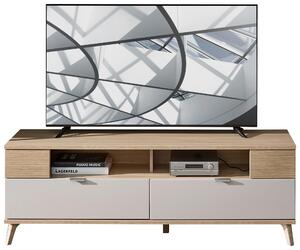 KOMODA POD TELEVIZI, barvy dubu, kašmírová, 160/56/44 cm Stylife