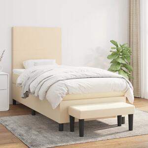 Box spring postel s matrací krémová 90x190 cm textil 3136402