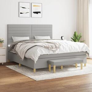 Box spring postel s matrací světle šedá 160 x 200 cm textil 3137245