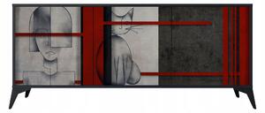 Komoda Spacerebels 164,5 x 42 x 70,5 cm černá