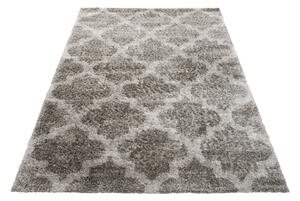 Chemex Moderní koberec Versay Shaggy - mřížka - tmavě šedý Rozměr koberce: 80x150 cm