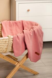 Mušelinová dětská deka Sensillo - retro růžová 75x100 cm
