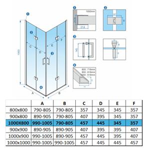 BPS-koupelny Obdélníkový sprchový kout KZ12B BL 100x80 černý/transparent + vanička SXL03C WH bílá