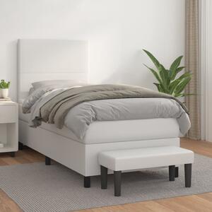 Box spring postel s matrací bílá 80 x 200 cm umělá kůže 3137510