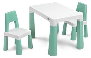 Toyz Dětský stůl Monti + 2 židle zelený
