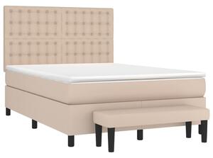 Box spring postel s matrací cappuccino 140x190 cm umělá kůže