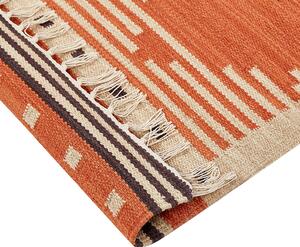 Bavlněný kelimový koberec 80 x 150 cm oranžový GAVAR