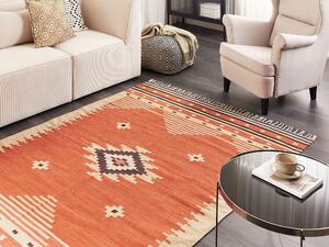 Bavlněný kelimový koberec 160 x 230 cm oranžový GAVAR