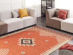 Bavlněný kelimový koberec 200 x 300 cm oranžový GAVAR