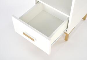 Noční stolek SILVIA, 40x52x40, bílá/zlatá