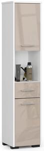 Designová koupelnová skříňka ASTRID2, bílá / cappuccino lesk