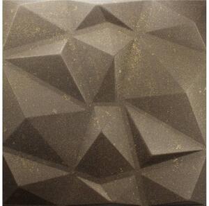 Obklad 3D XPS extrudovaný polystyren Diamant Beton černý se zlatou patinou