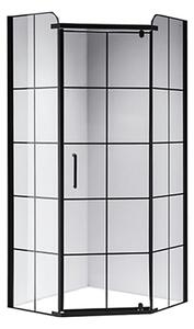 BPS-koupelny Pětiúhelníkový sprchový kout BS06B 90x90 černá/transparent - bez vaničky