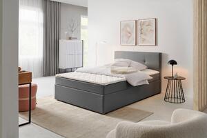 AMERICKÁ POSTEL, 140/200 cm, šedá P & B - Postele boxspring, Online Only