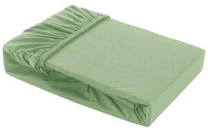 Barevné napínací prostěradlo Klinmam Home Elastan, barva zelená, 90-100x200 cm