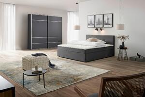 AMERICKÁ POSTEL, 160/200 cm, šedá P & B - Postele boxspring, Online Only