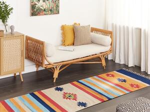 Bavlněný kelimový koberec 80 x 300 cm vícebarevný TARONIK