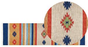 Bavlněný kelimový koberec 80 x 300 cm vícebarevný TARONIK