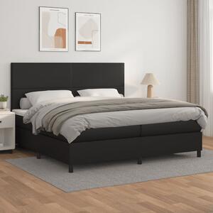 Box spring postel s matrací černá 200x200 cm umělá kůže 3142743